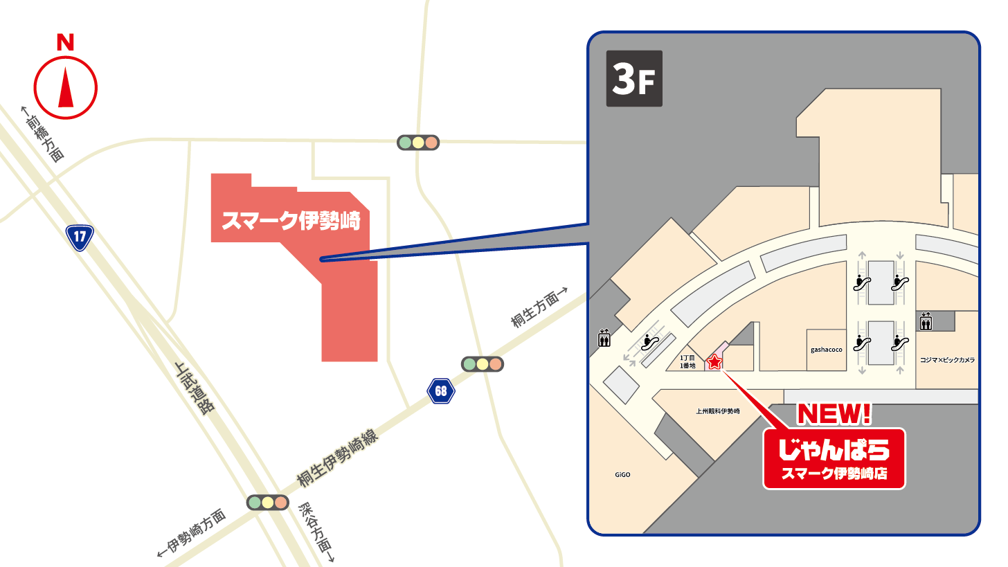 2026年5月24日じゃんぱらスマーク伊勢崎店出店区画