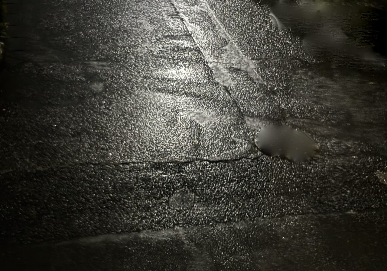 2026年9月6日雨に濡れる道路